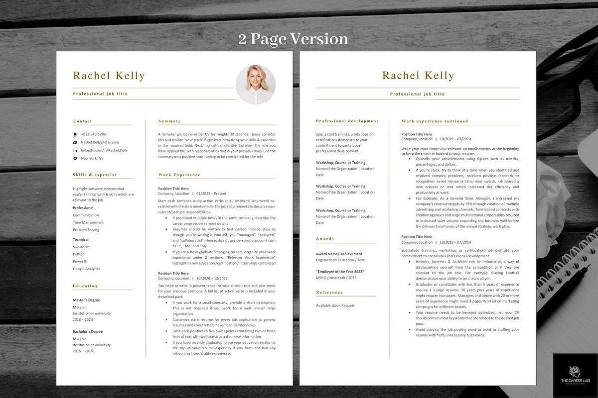 Resume/CV Template for executives, a Resume Template by The Career Lab (Photo 4 of 10)