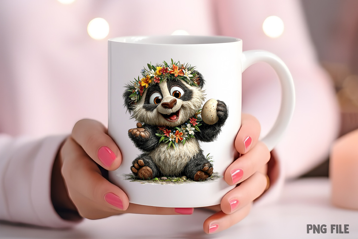 Whimsical Easter Panda Clipart, an Illustration by Craft Nest (Photo 8 of 11)