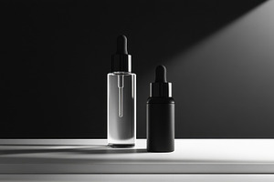 Elegant dropper bottles on display, a Photo by Beautiful things
