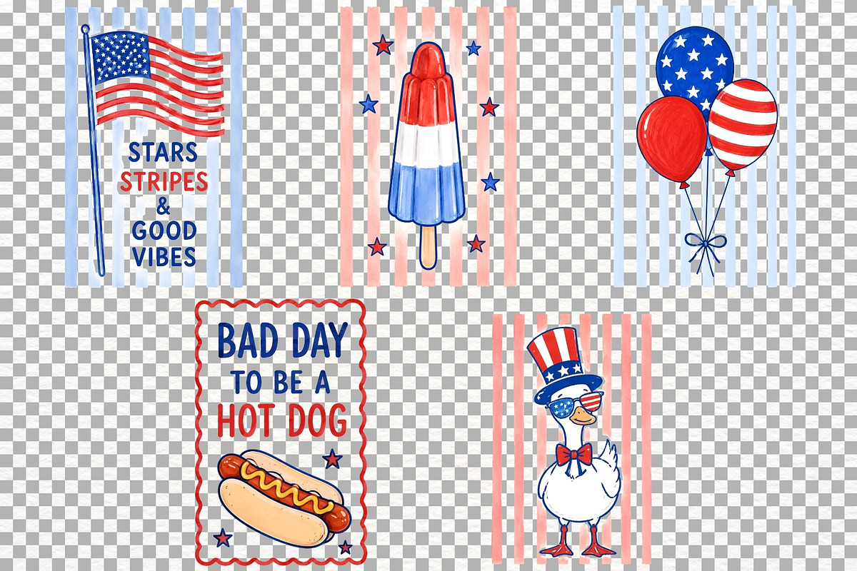 Independence Day 4th of July Clipart, a Seasonal Illustration by SugarCloudStudioArt (Photo 4 of 4)