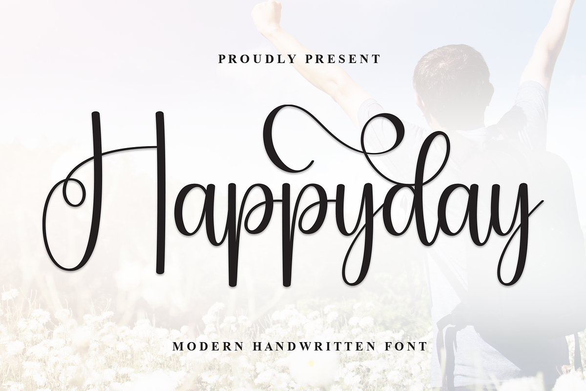 Happyday | Script Font, a Handwritten Font by Scratchones (Photo 1 of 9)