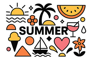 Summer themed vector illustration, an Illustration by ZinetroN