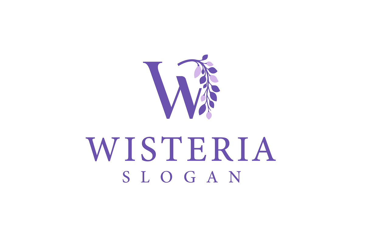 Wisteria Logo Floral Letter W Purple, a Branding & Logo Template by brandphant