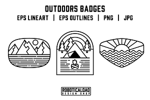 Outdoors Monoline Badges