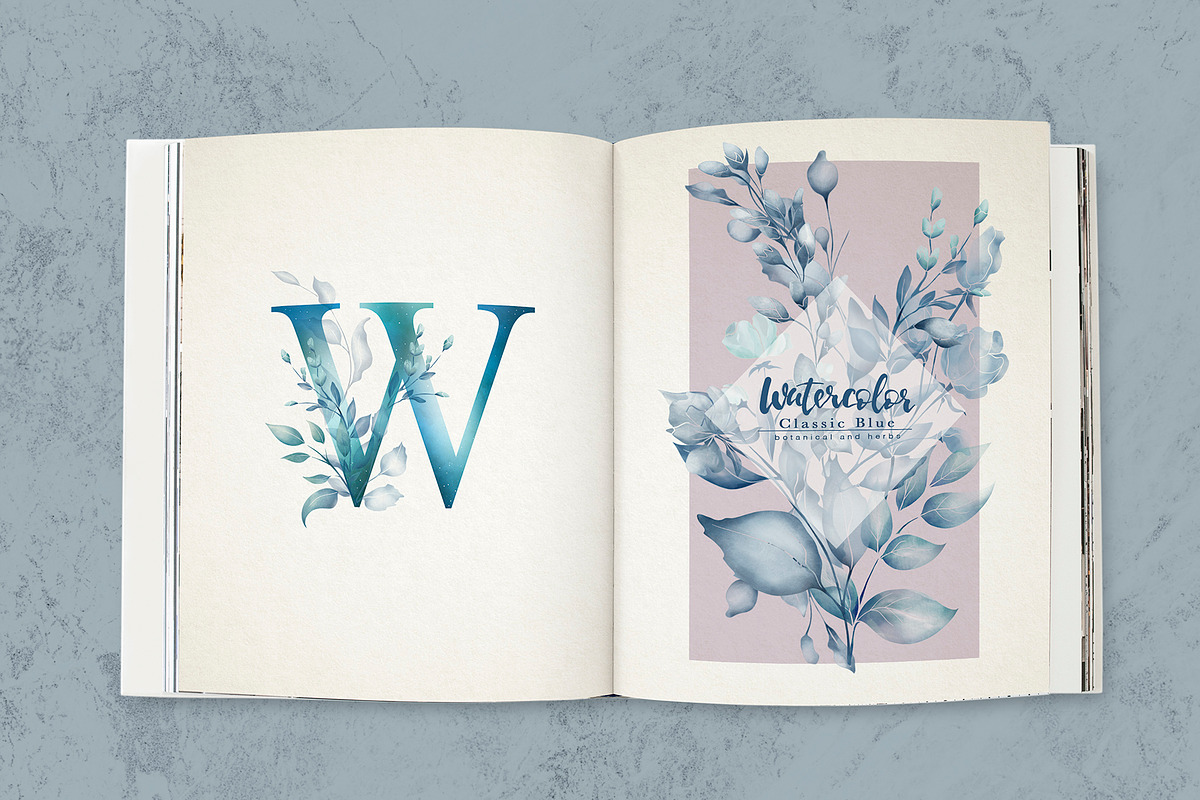 Classic Blue Watercolor Botanical, a Decorative Illustration by Papatongartist (Photo 2 of 10)
