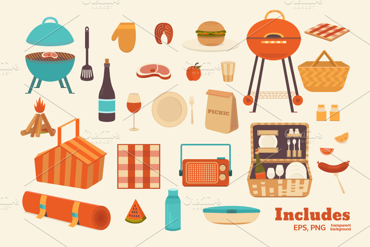 Illustrations picnic and BBQ, a Food Illustration by Dasha Efremova (Photo 3 of 3)