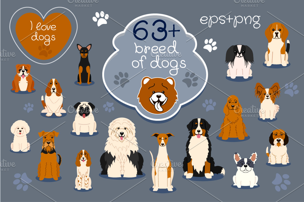 Collection of different dogs, an Illustration by Mallinka (Photo 1 of 8)