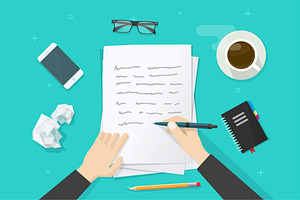 Writer Writing Paper Letter Vector