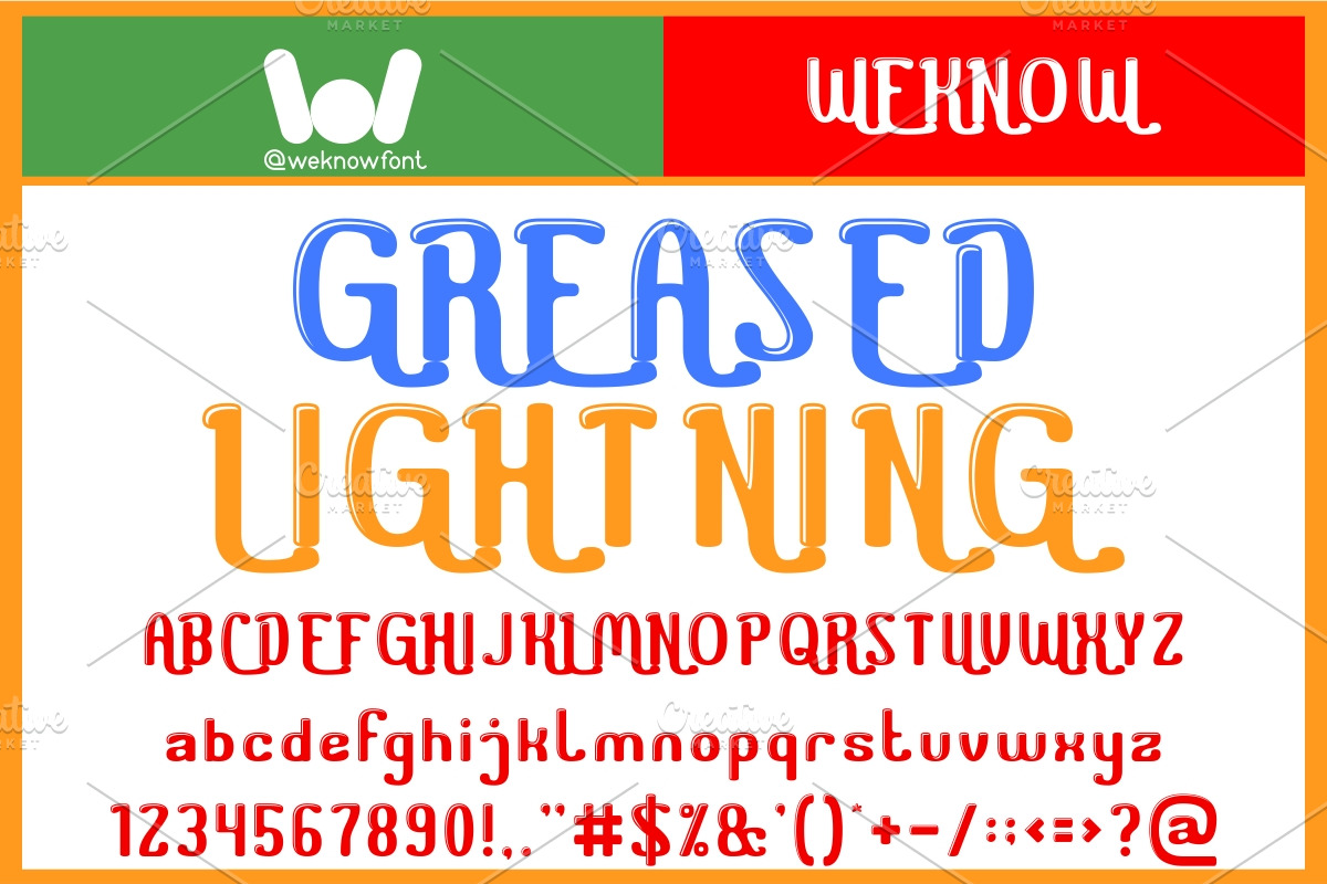 Greased Lightning font, a Font by weknow (Photo 1 of 8)