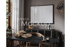 Frame mockup in home interior, a Marketing Template by Artjafara