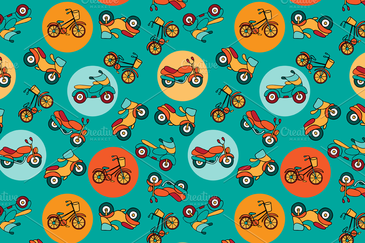 10 transport seamless pattern, a Pattern Graphic by EvgeniaV (Photo 6 of 8)