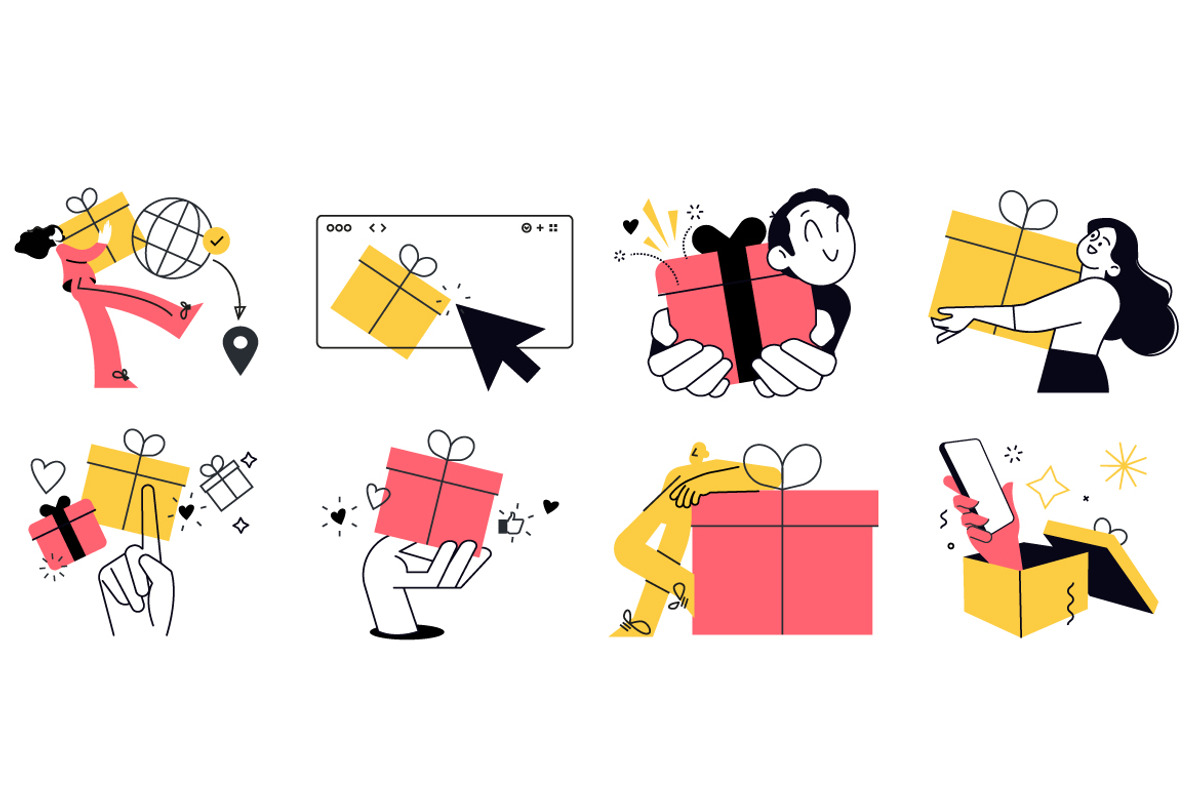 Gift for you concept illustrations, an Illustration by PureSolution (Photo 3 of 6)