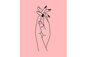 Hands Of Lovers. Cartoon Holding