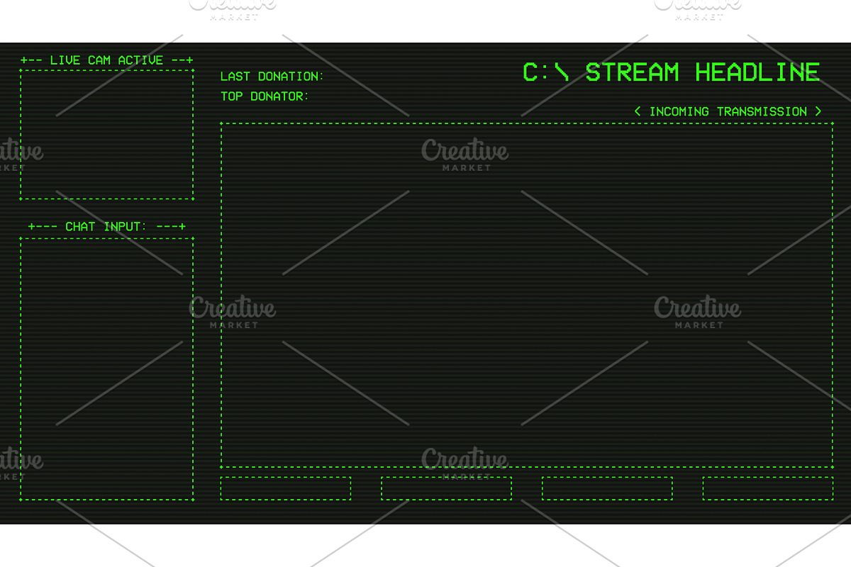 Retro green stream overlay, a Technology Illustration by SkyVectors