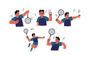Character Badminton Man Vol 1, a Sport Illustration by SLAB! Design (Thumbnail 3 of 3)