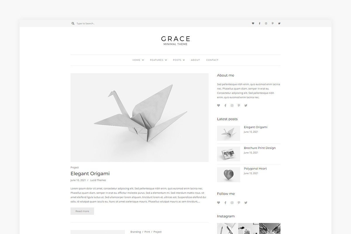 Grace - Minimal WordPress Blog Theme, a WordPress Template by Lucid Themes (Photo 4 of 6)