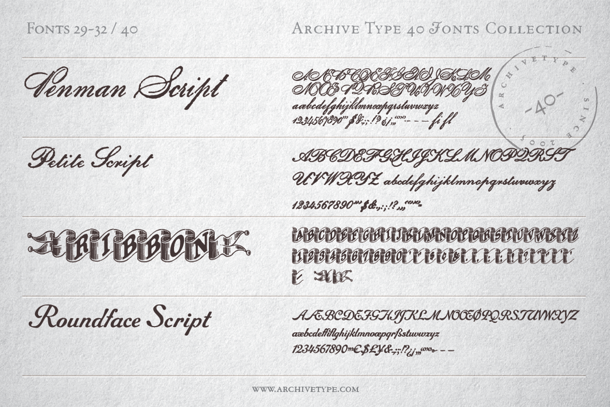 40 Archive Fonts Collection, a Script Font by Archive Type Fonts (Photo 10 of 12)