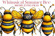 Whimsical Summer Bee clipart, an Illustration by Designworld (Thumbnail 1 of 8)
