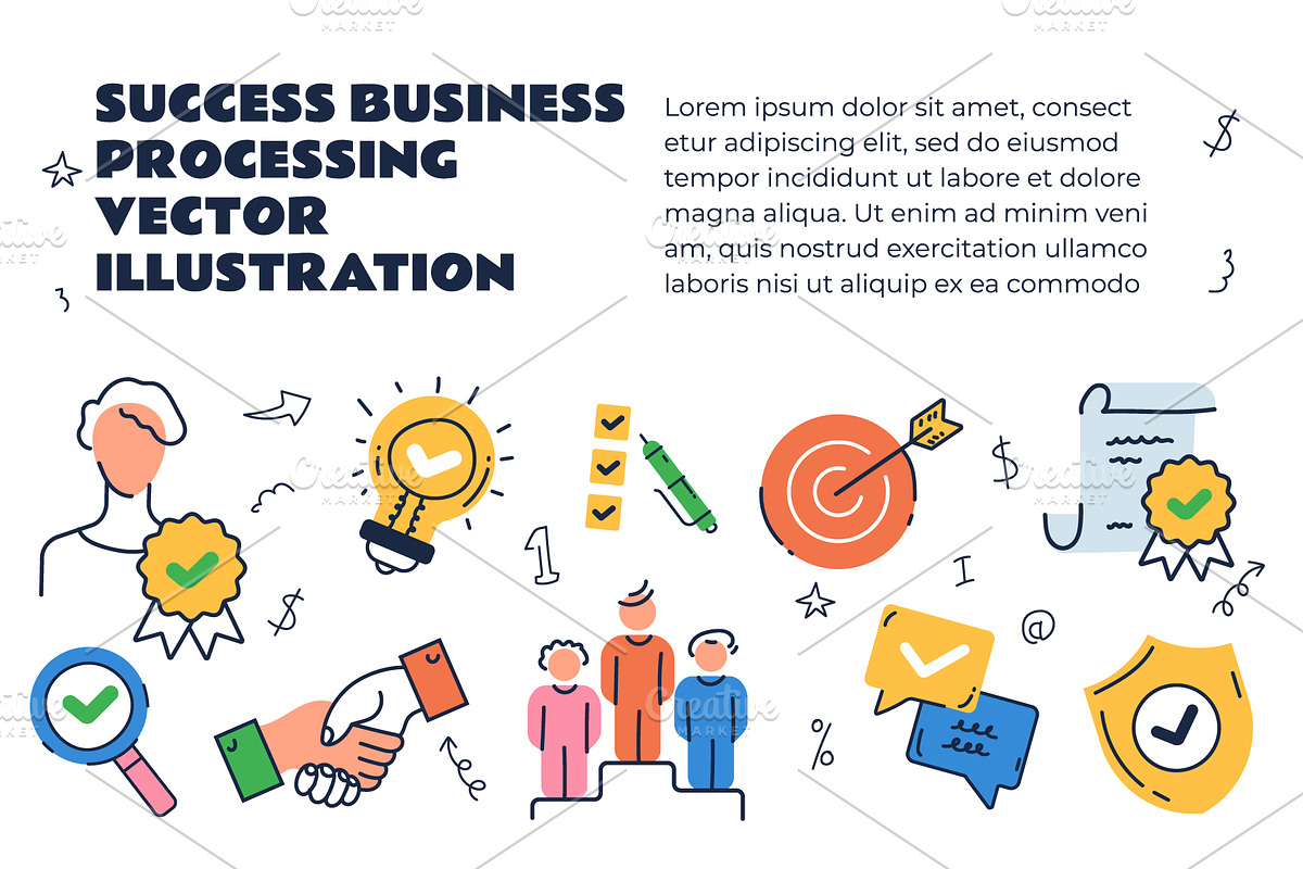 Business line art presentation slide, a Templates & Theme by PrettyVectors (Photo 2 of 2)