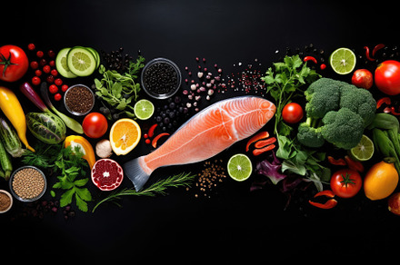 Fresh raw fish with vegetables and s, a Photo by Iftikhar Alam