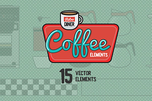 Retro Diner Coffee Elements
