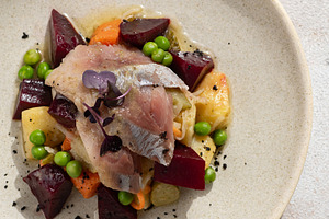 Herring Pickled Fish Salad with Beet, a Food & Drink Photo by Fascinadora