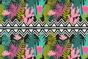 Wild Tropics Vector Hand Drawn Set