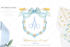 Angels Christmas Watercolor Crest