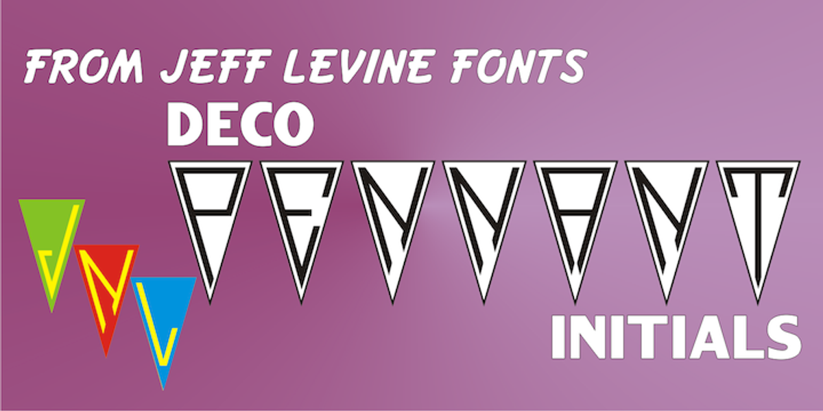 Deco Pennant Initials JNL, a Symbol Font by Jeff Levine Fonts