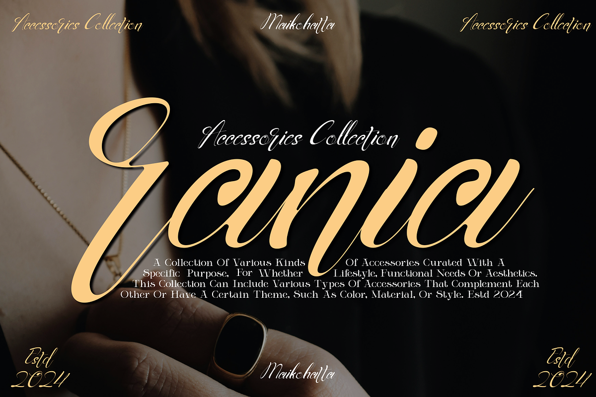 AnichaScript - Modern Elegant Script, a Script Font by MaikoHatta (Photo 2 of 8)