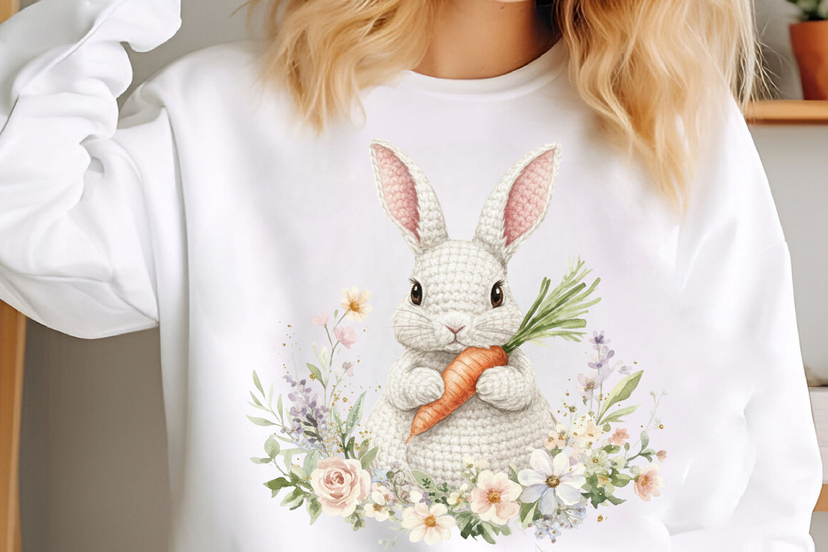 Watercolor Floral Easter Bunny, an Illustration by Designking (Photo 6 of 6)