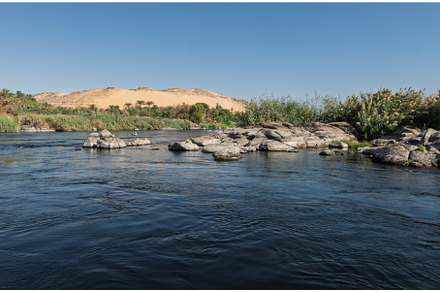 Rapidly moving water in the upper
