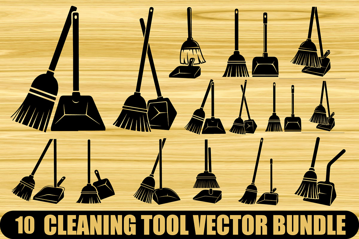Cleaning Tool Silhouette Vector Bund, an Illustration by abu67222 (Photo 1 of 4)