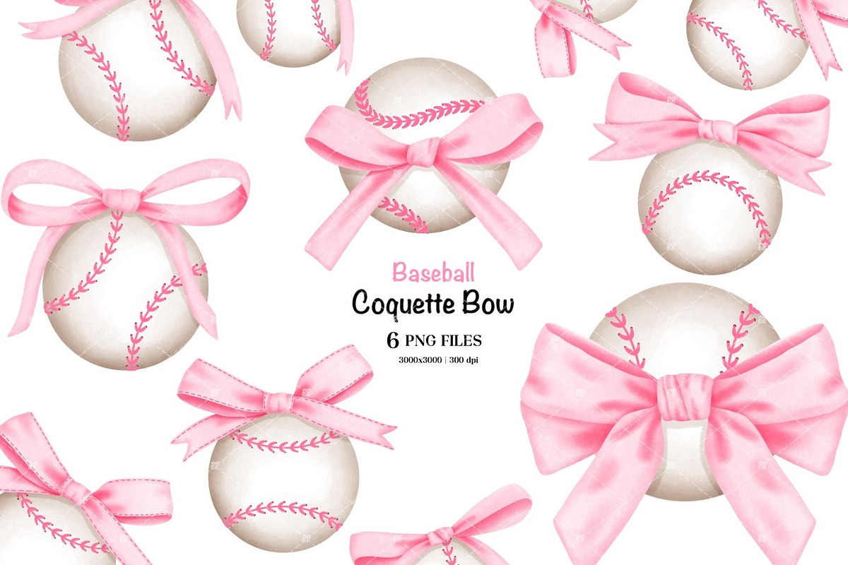 Coquette Baseball PNG Clipart., a Sport Illustration by KisbyArt (Photo 1 of 4)