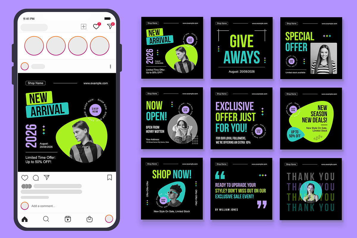 Social Media Post Template, an UI Kit Template by CreativeShaper (Photo 1 of 3)