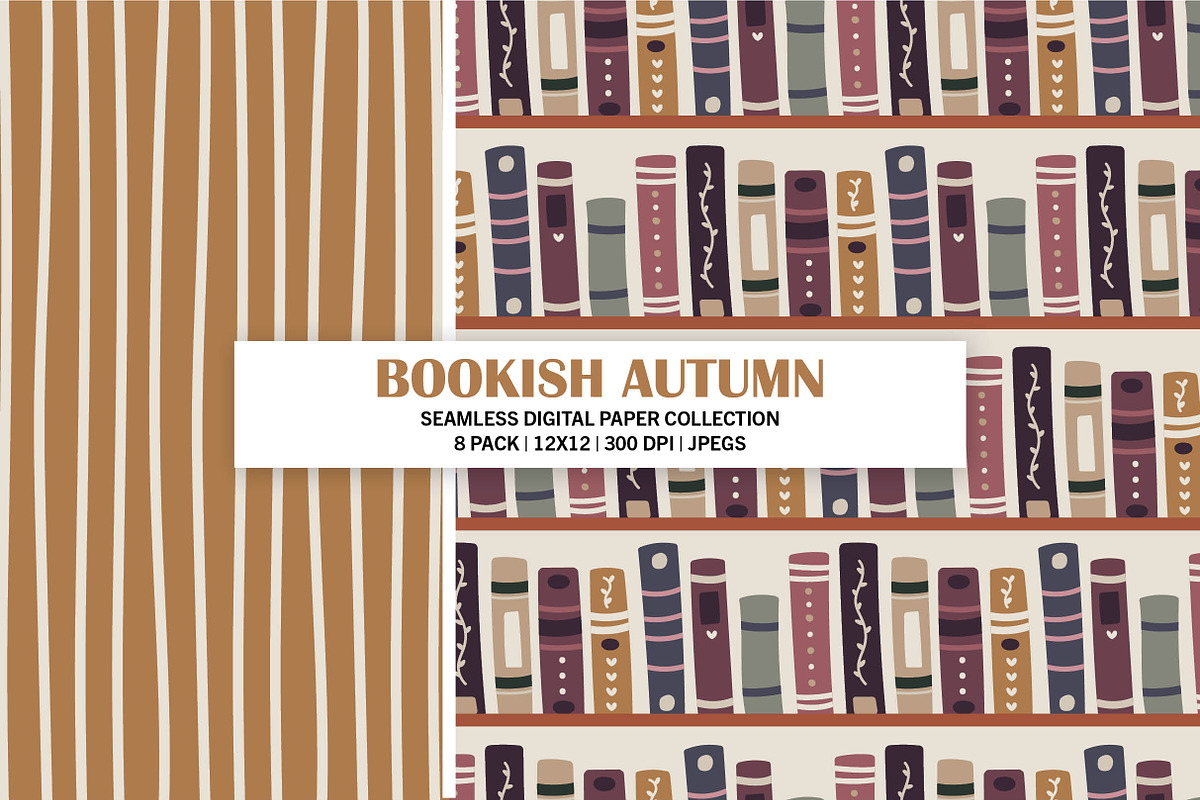 Bookish Autumn Seamless Patterns, a Pattern Graphic by Alanna Messina Design Co (Photo 4 of 8)