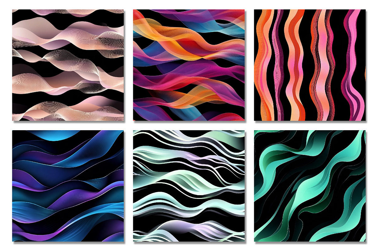 Abstract Wavy Lines Digital Paper, a Texture Graphic by Dream Creation (Photo 2 of 7)