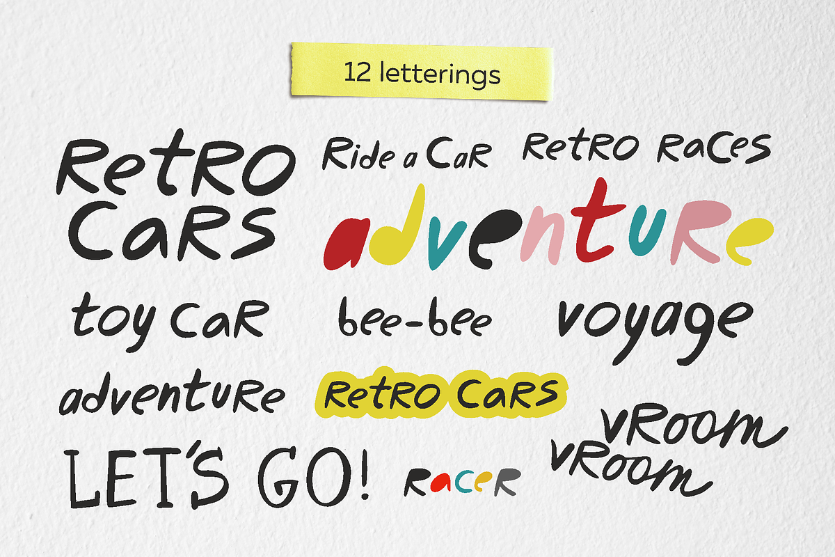 Retro cars symbols and patterns, an Object Graphic by yttadesign (Photo 6 of 17)