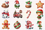 Cute Christmas Clipart, an Illustration by CreationArt (Thumbnail 3 of 4)