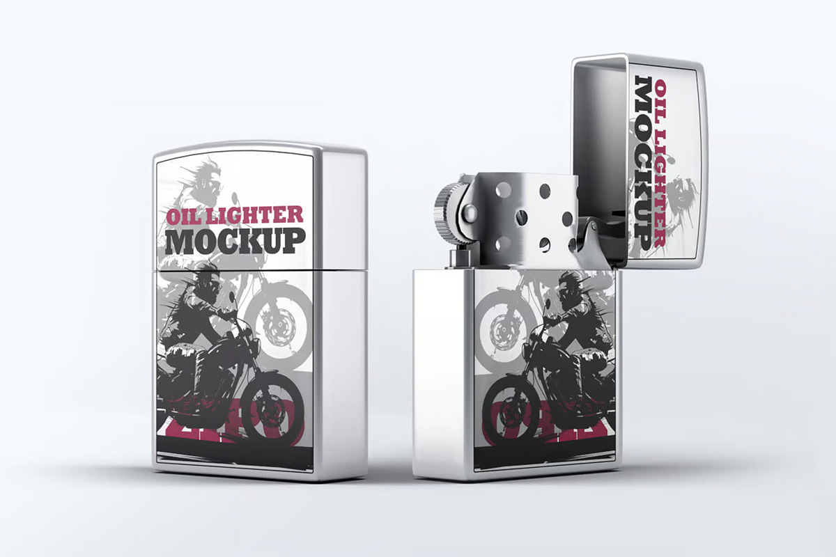 Steel Oil Lighter Mock-Up, a Product Mockup by Se٧enStudio (Photo 7 of 8)