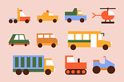 Flat Vehicle Set, a Transportation Illustration by Léo Alexandre (Thumbnail 4 of 5)