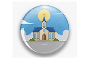 church building landscaped vector, a Decorative Illustration by zyxroun shop (Thumbnail 2 of 3)