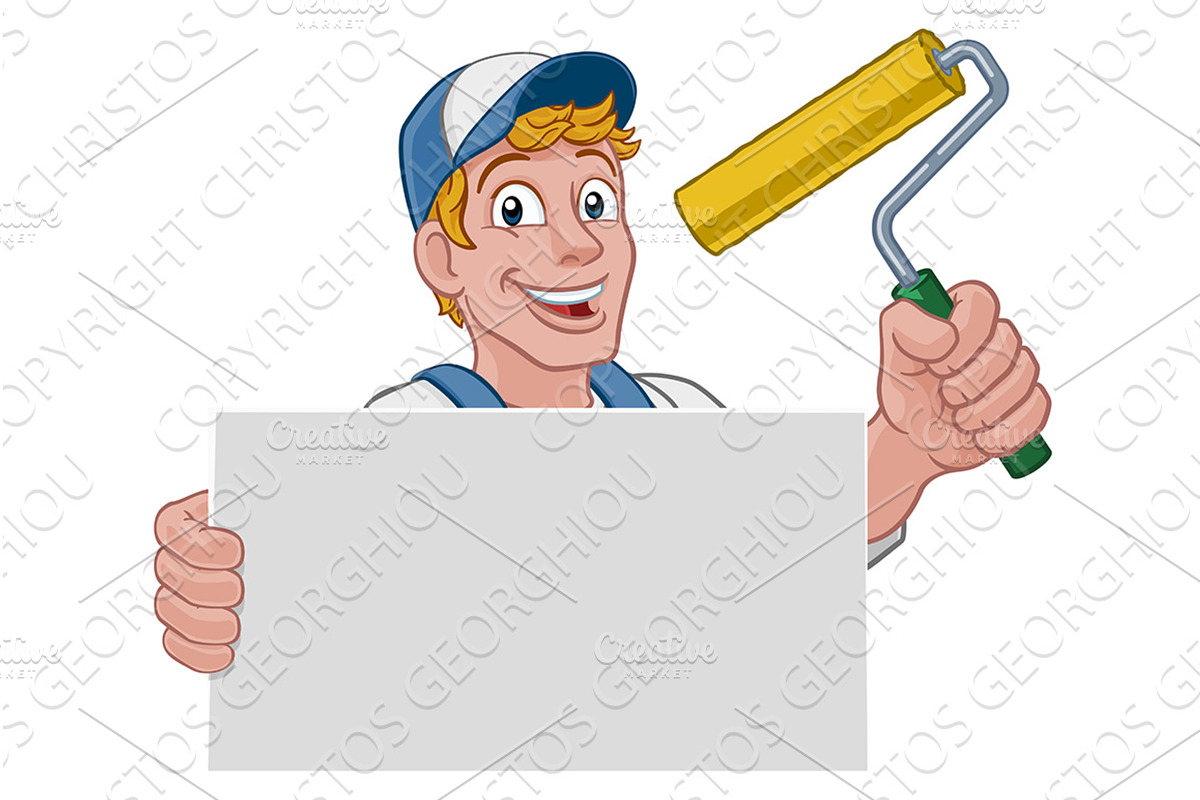 Painter Decorator Paint Roller, an Illustration by Christos Georghiou