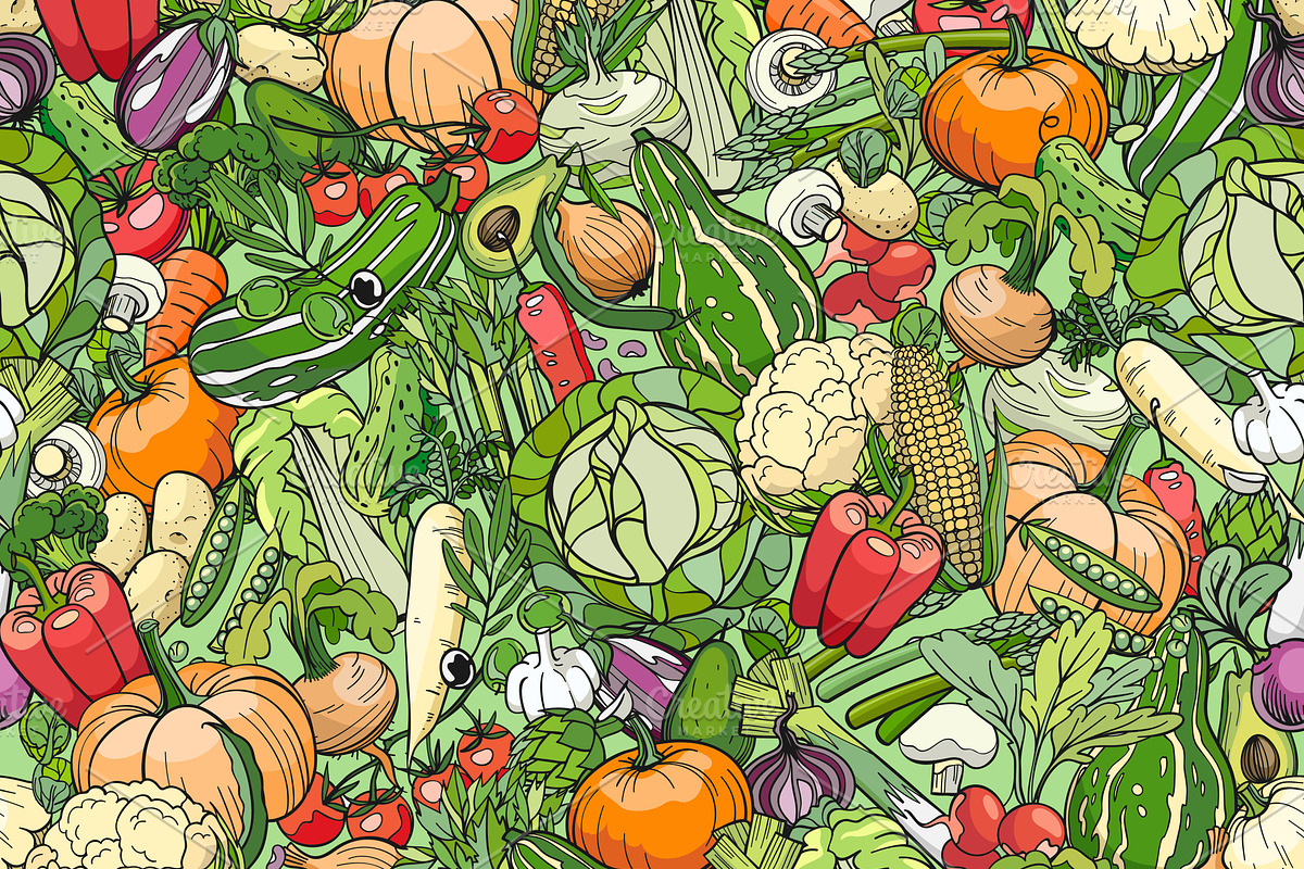 Eat veggies! Vector illustration, a Food Illustration by Red Spruce's Vector Shop (Photo 3 of 3)