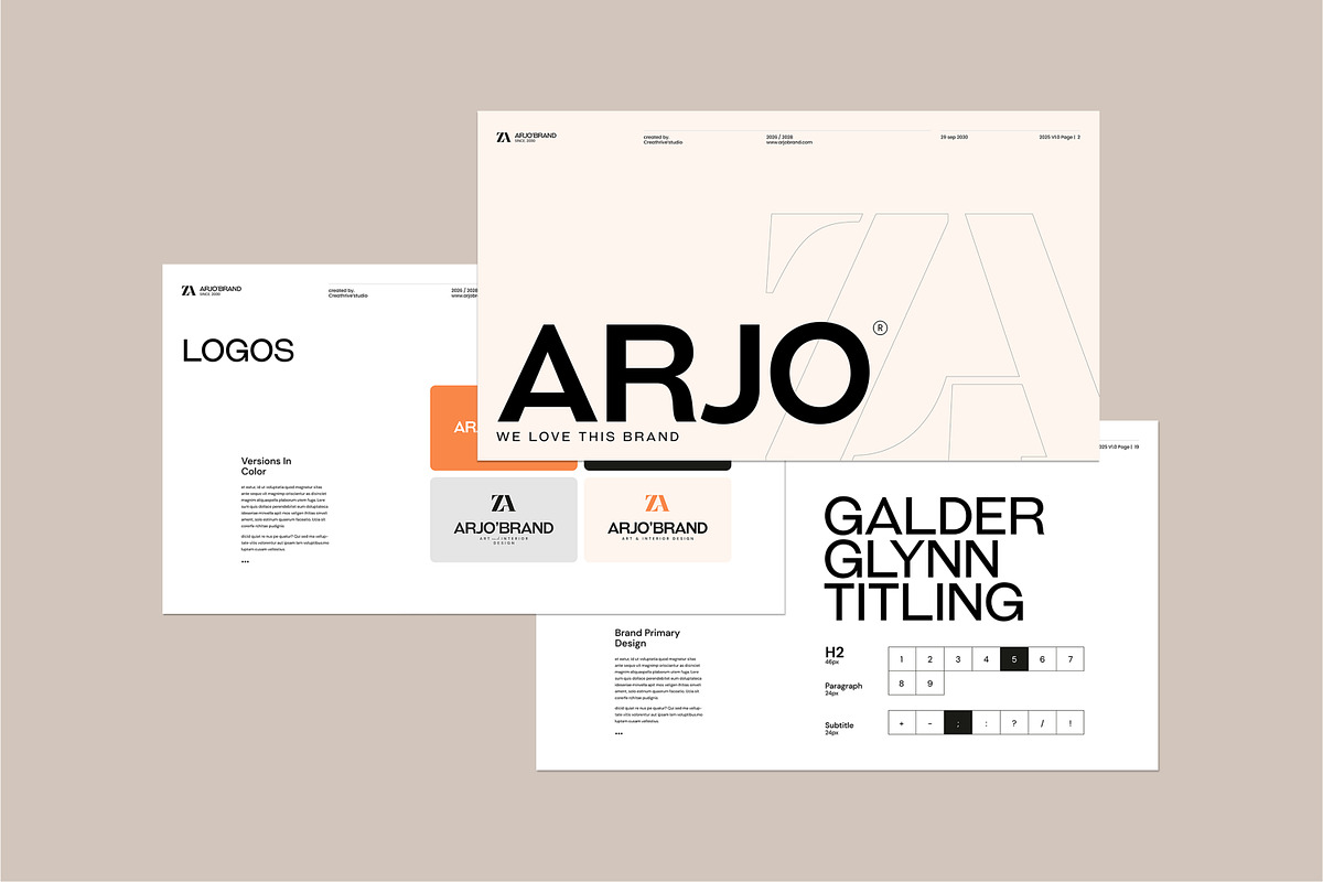 ARJO | Brand Guidelines Canva, a Presentation Template by creathrivestudio (Photo 3 of 13)