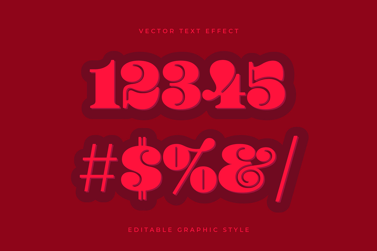 Retro Bold Red Text Effect preview 2