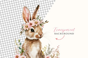 Bunnies And Wildflowers Clipart