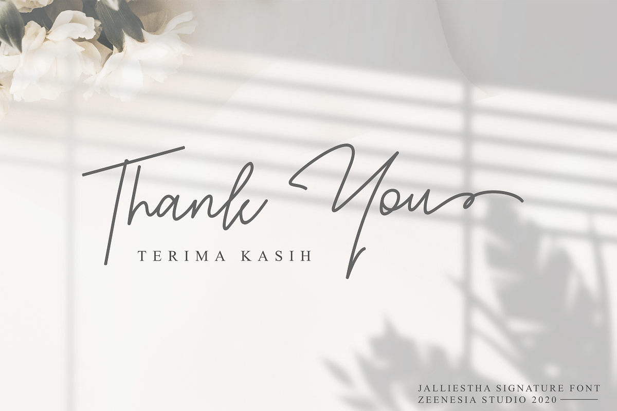 Jalliestha - Handwritten Signature, a Script Font by zeenesia (Photo 15 of 16)