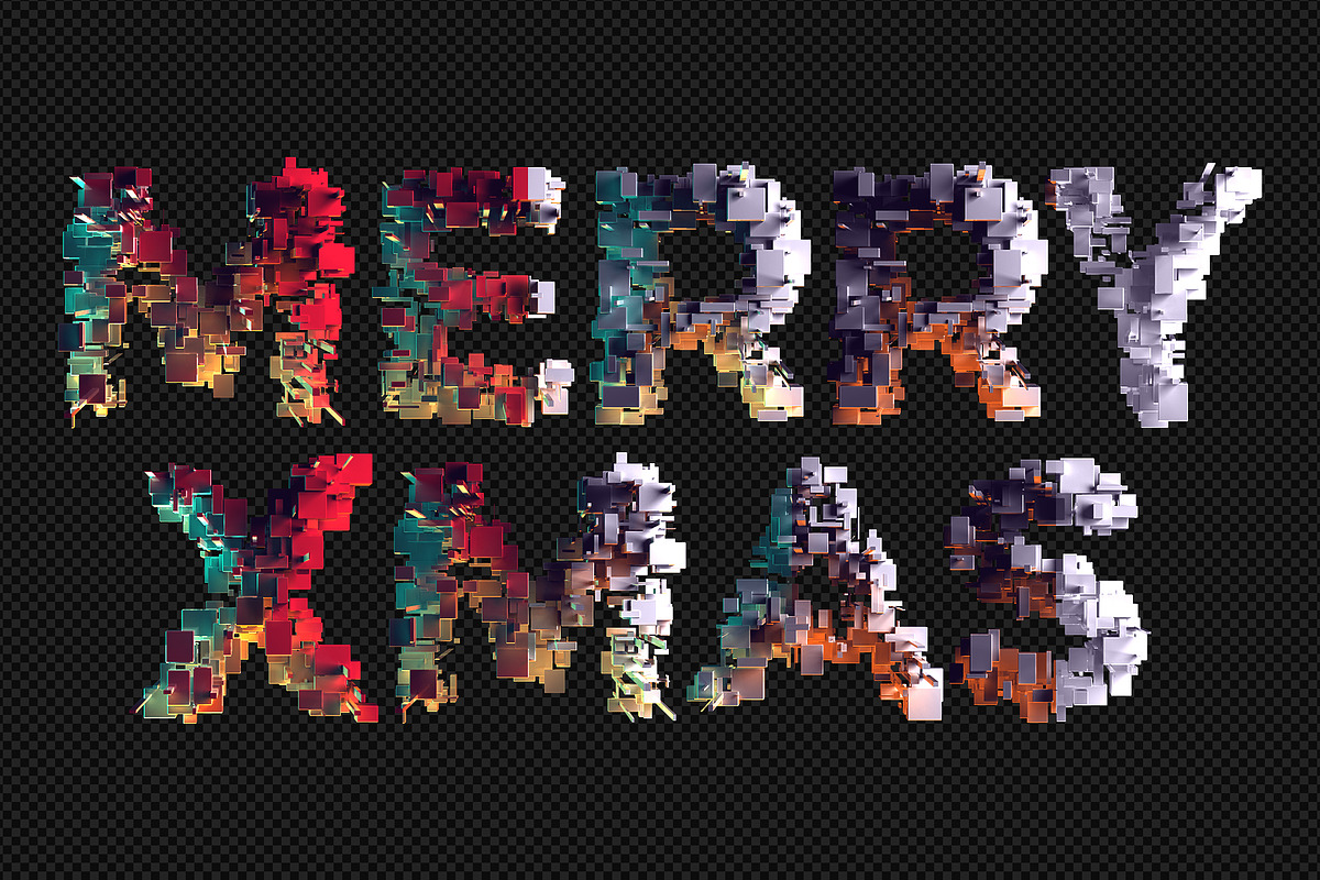 Merry Xmas – Fantastic 3D Type, an Object Graphic by INSgraphizm (Photo 2 of 8)