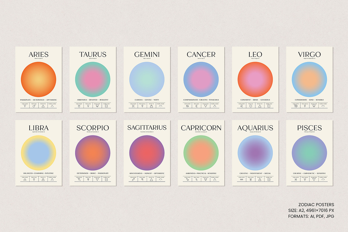 Zodiac Aura Posters | Astrology Set preview 2